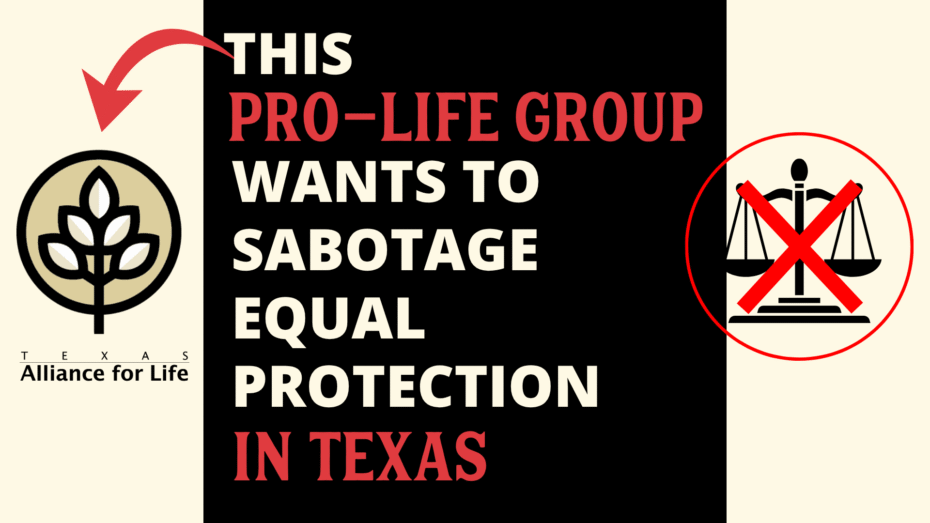 Texas Alliance for Life is working to gut the Republican Party of Texas platform of its equal protection stance